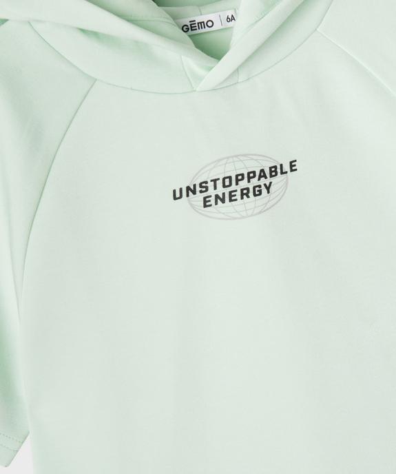 Sweat à capuche à manches courtes garçon vue4 - GEMO (ENFANT) - GEMO