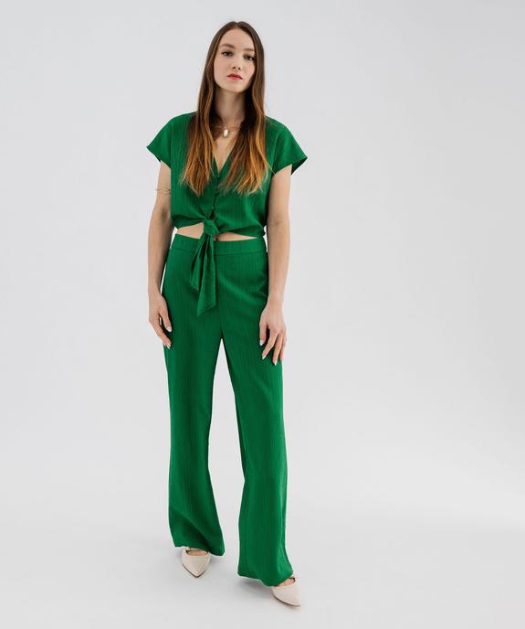 Pantalon ample, fluide et texturée femme vue4 - GEMO(FEMME PAP) - GEMO