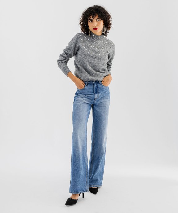 Pull en laine à strass et perles femme vue4 - GEMO(FEMME PAP) - GEMO
