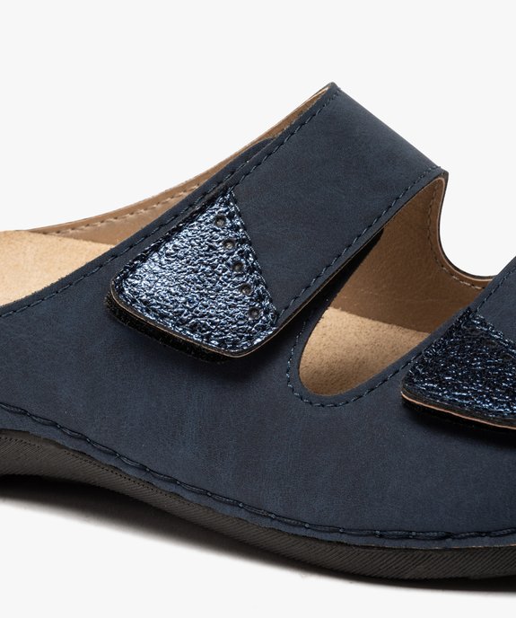 Mules femme confort à brides scratch finitions métallisées vue6 - GEMO (CONFORT) - GEMO