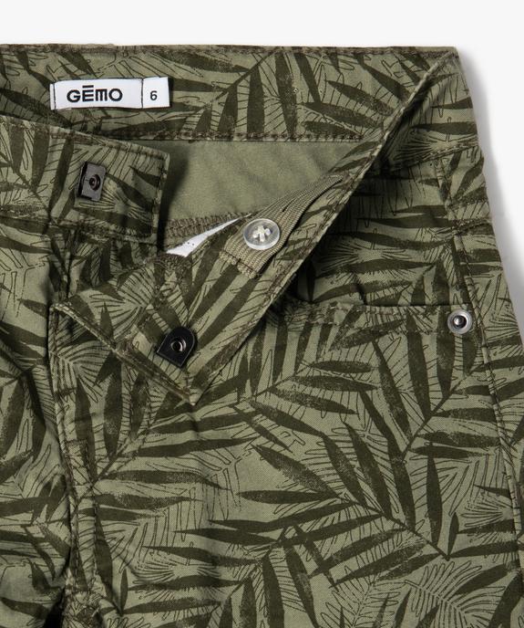 Bermuda en coton twill imprimé à revers garçon vue2 - GEMO 4G GARCON - GEMO