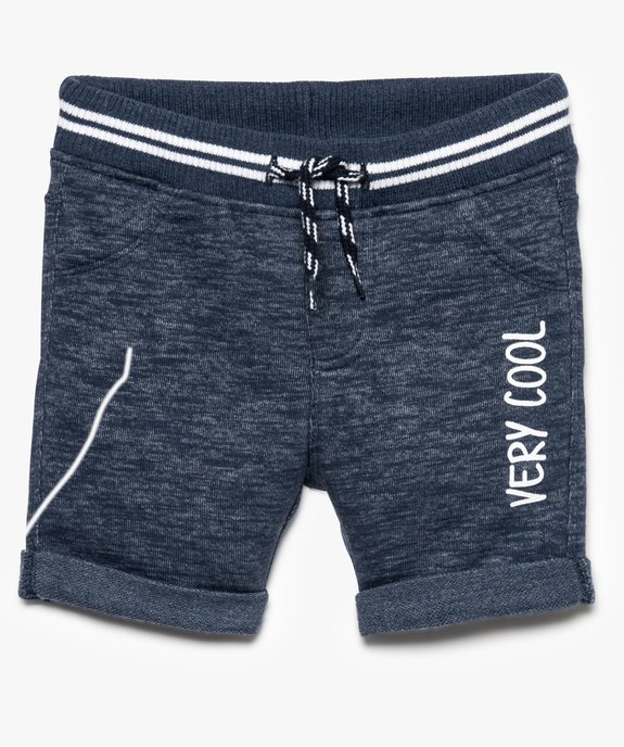Bermuda bébé en jersey bouclette avec taille élastique vue1 - GEMO(BEBE DEBT) - GEMO
