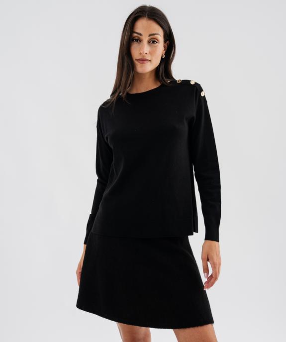 Pull en maille fine avec boutons sur l’épaule femme vue3 - GEMO 4G FEMME - GEMO