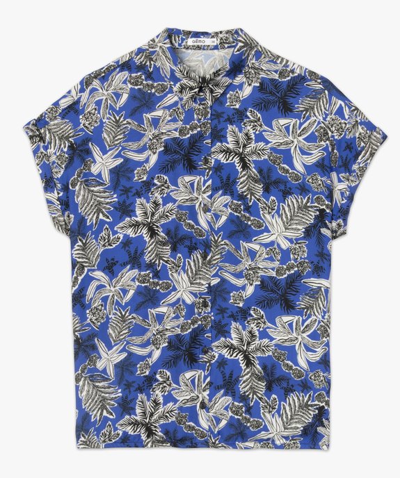 Chemise femme imprimée à manches courtes et bas élastiqué vue4 - GEMO(FEMME PAP) - GEMO
