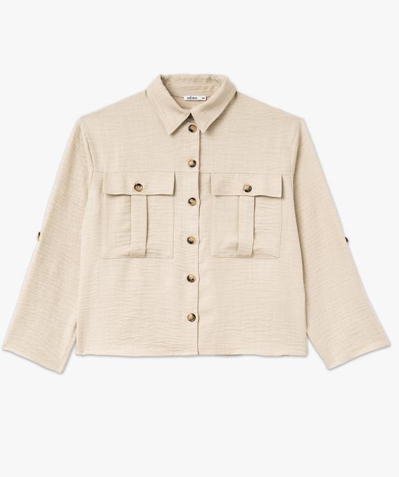 Chemise manches longues avec poches à rabat femme vue4 - GEMO(FEMME PAP) - GEMO