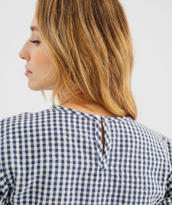 Blouse manches courtes à motif vichy femme vue3 - GEMO(FEMME PAP) - GEMO