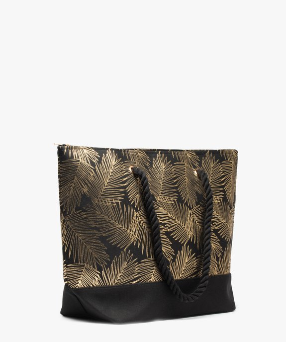 Sac de plage avec feuillage doré et pochette zippée amovible vue2 - GEMO (ACCESS) - GEMO