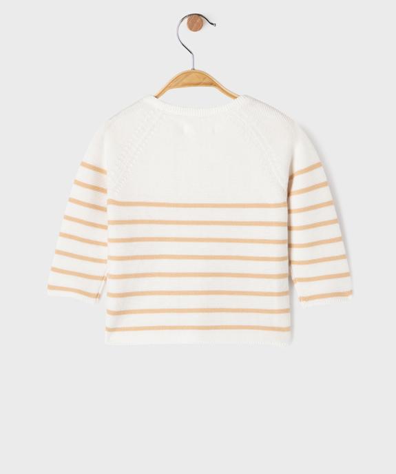 Pull brassière rayé avec fermeture sur le côté bébé vue4 - GEMO(BB COUCHE) - GEMO
