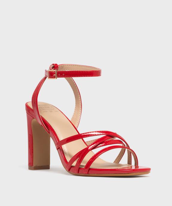 Sandales à talon haut et fines brides vernies femme  vue3 - FOLLOW ME - GEMO