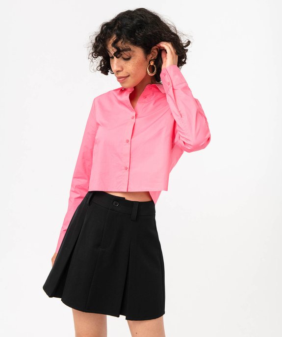 Chemise ultra courte en coton femme vue1 - GEMO(FEMME PAP) - GEMO