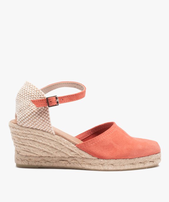 Sandales femme compensées dessus cuir uni vue1 - GEMO(URBAIN) - GEMO