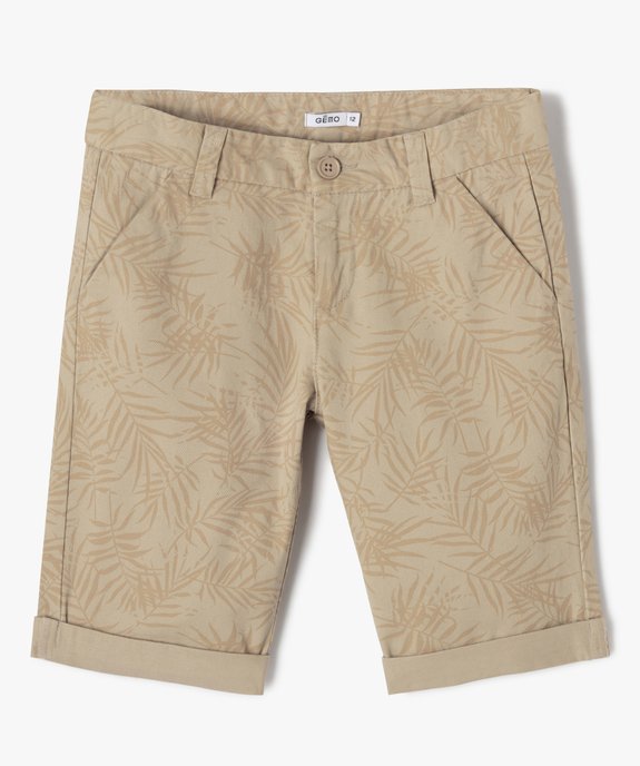 Bermuda imprimé coupe slim en toile de coton garçon vue1 - GEMO 4G GARCON - GEMO