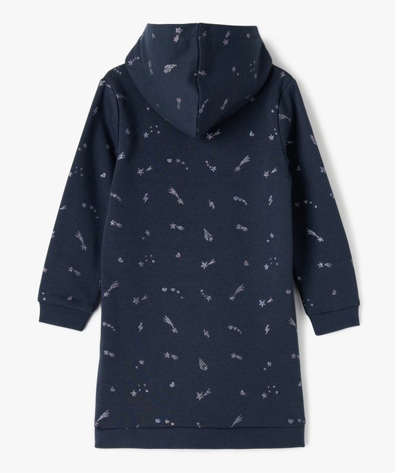 Robe sweat à capuche fille avec poche kangourou vue3 - GEMO (ENFANT) - GEMO