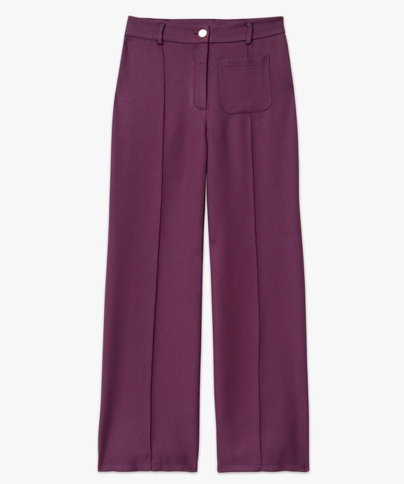 Pantalon large en maille texturée satinée femme vue4 - GEMO(FEMME PAP) - GEMO