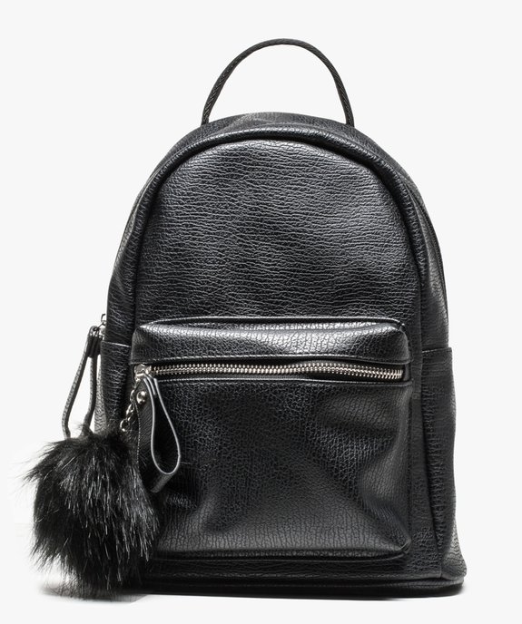 Petit sac à dos grainé avec pompon vue1 - GEMO (ACCESS) - GEMO