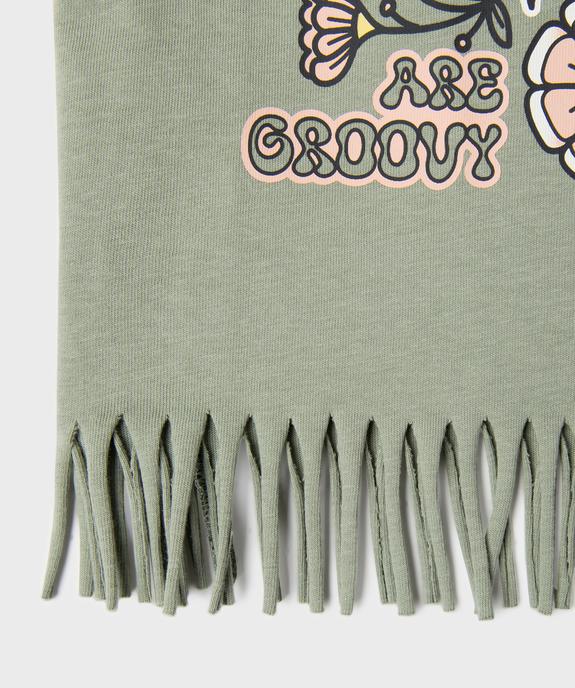 Tee-shirt manches courtes avec franges fille vue3 - GEMO 4G FILLE - GEMO