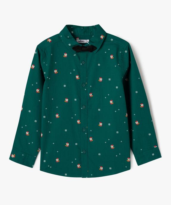 Chemise de Noël manches longues avec nœud papillon vue1 - GEMO (ENFANT) - GEMO