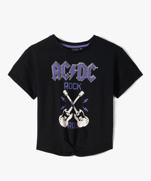 Tee-shirt fille à manches courtes avec motif rock - ACDC vue1 - ACDC - GEMO