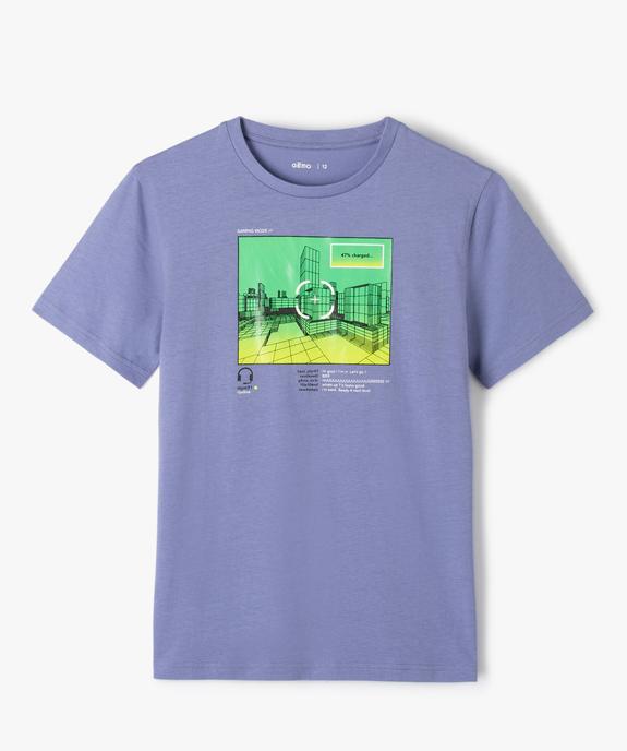 Tee-shirt garçon à manches courtes imprimé geek vue1 - GEMO (JUNIOR) - GEMO