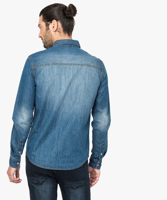 Chemise en jean à pressions vue3 - GEMO (HOMME) - GEMO