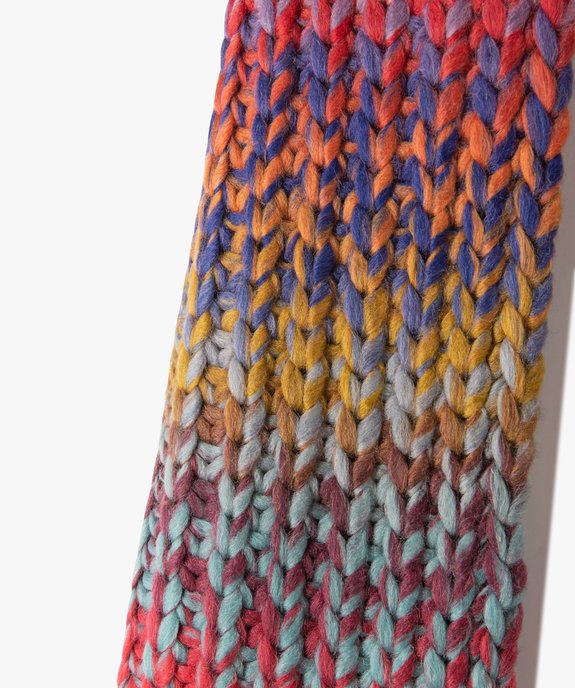 Echarpe femme en maille épaisse multicolore vue2 - GEMO (ACCESS) - GEMO