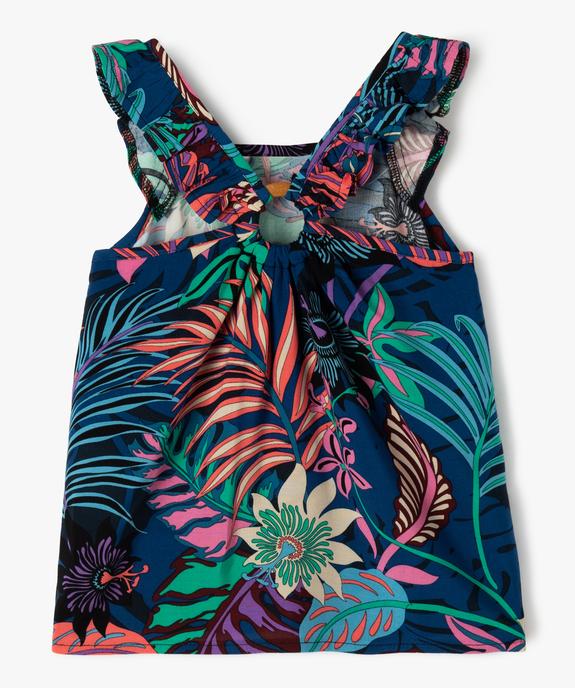 Blouse imprimée à bretelles volantées avec dos fantaisie fille vue3 - GEMO (ENFANT) - GEMO