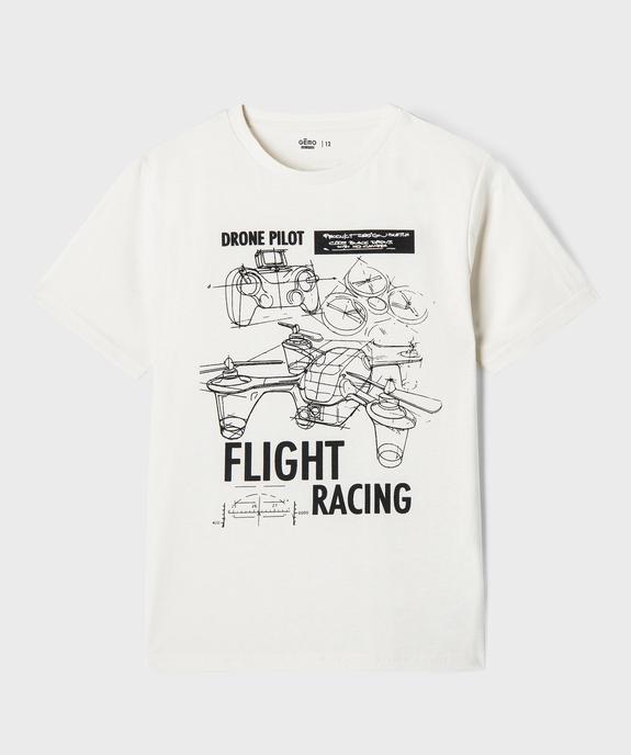 Tee-shirt manches courtes avec motif streetwear garçon vue1 - GEMO 4G GARCON - GEMO