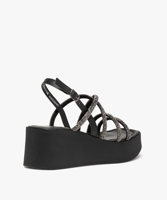 Sandales femme avec brides à strass et semelle plateforme vue4 - GEMO(URBAIN) - GEMO