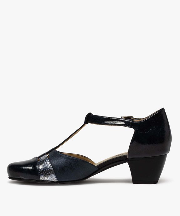 Escarpins femme confort salomés pailletées à talon vue3 - GEMO (CONFORT) - GEMO