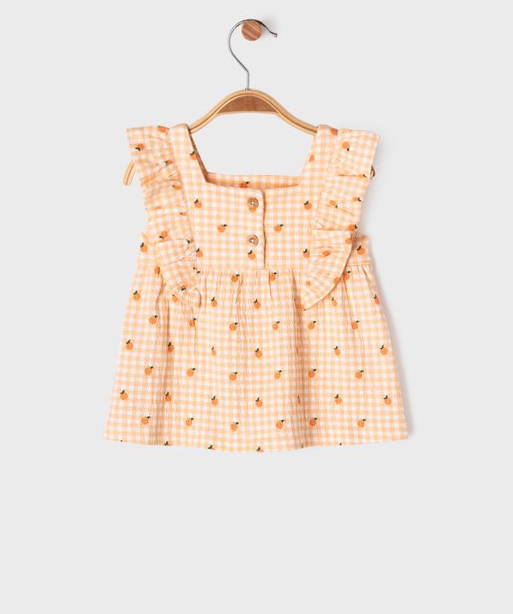 Blouse imprimée en maille gaufrée bébé fille vue3 - GEMO(BEBE DEBT) - GEMO