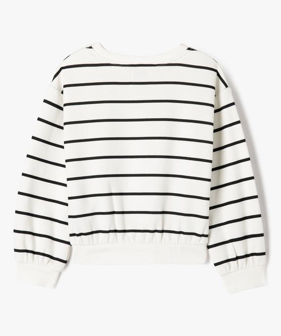 Sweat à col rond avec intérieur molletonné fille vue3 - GEMO 4G FILLE - GEMO