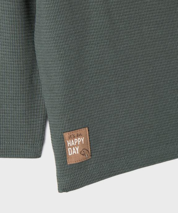 Tee-shirt manches longues en maille nid d’abeille bébé garçon vue2 - GEMO 4G BEBE - GEMO