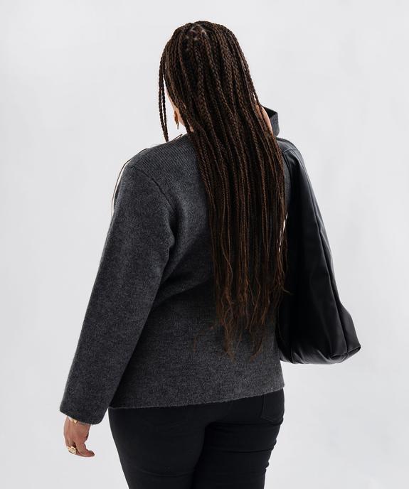 Gilet en grosse maille fermeture croisée femme grande taille vue3 - GEMO (G TAILLE) - GEMO