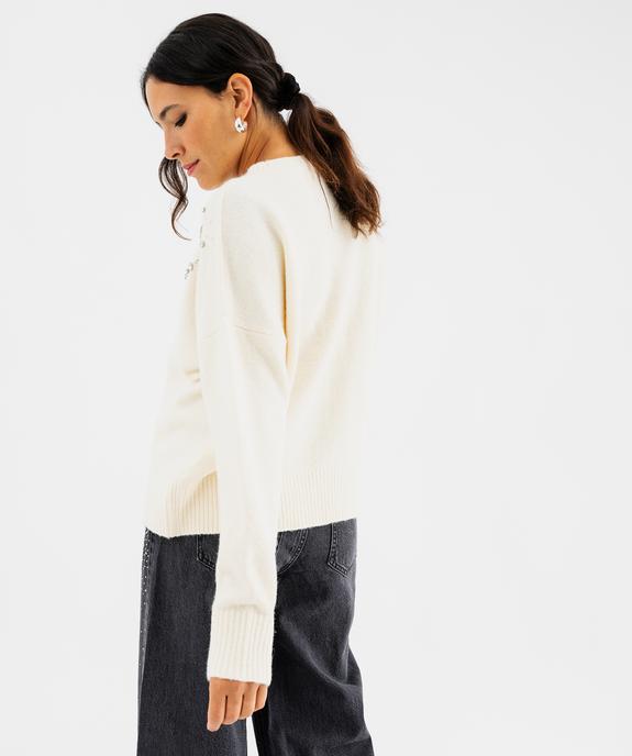Pull col rond strass femme vue4 - GEMO(FEMME PAP) - GEMO