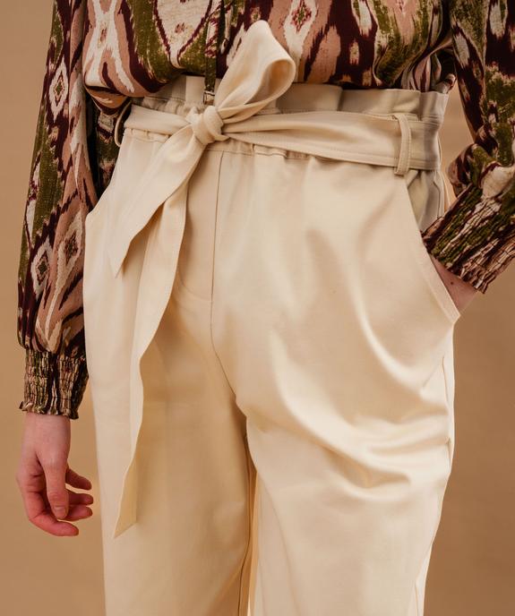 Pantalon mom à taille paper bag élastiquée femme vue4 - GEMO(FEMME PAP) - GEMO