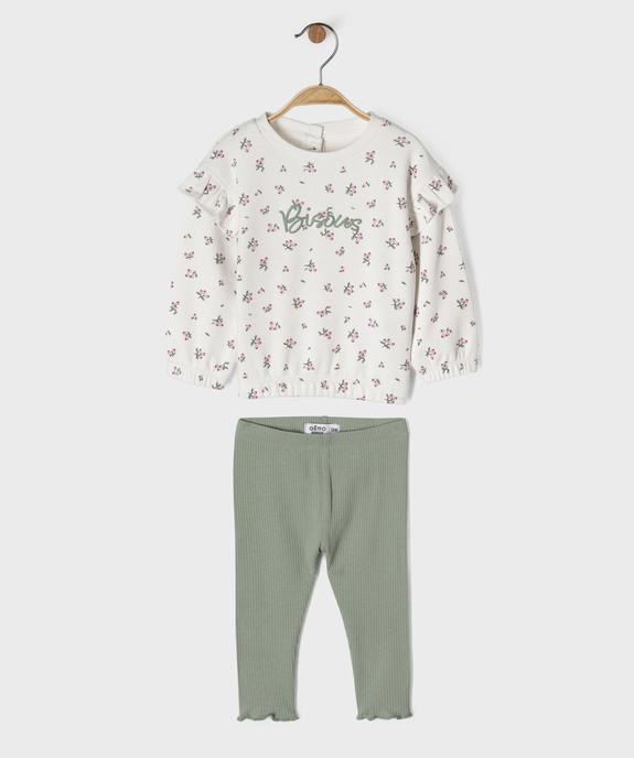 Ensemble 2 pièces sweat et legging bébé fille vue1 - GEMO 4G BEBE - GEMO