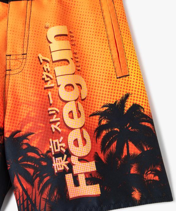 Short de bain garçon imprimé palmiers - Freegun vue2 - FREEGUN - GEMO