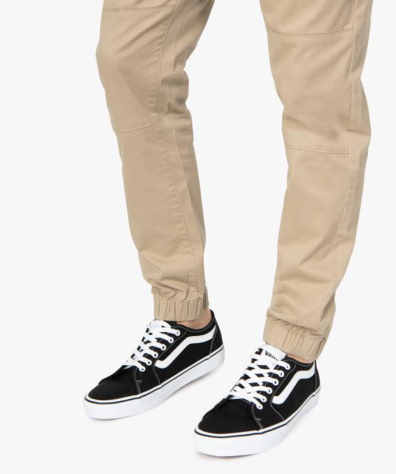 Pantalon homme en toile avec taille et bas élastiqué vue2 - GEMO (HOMME) - GEMO