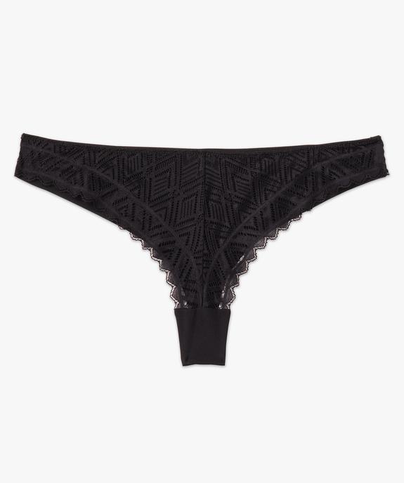 Tanga en microfibre et dentelle femme vue4 - GEMO(HOMWR FEM) - GEMO