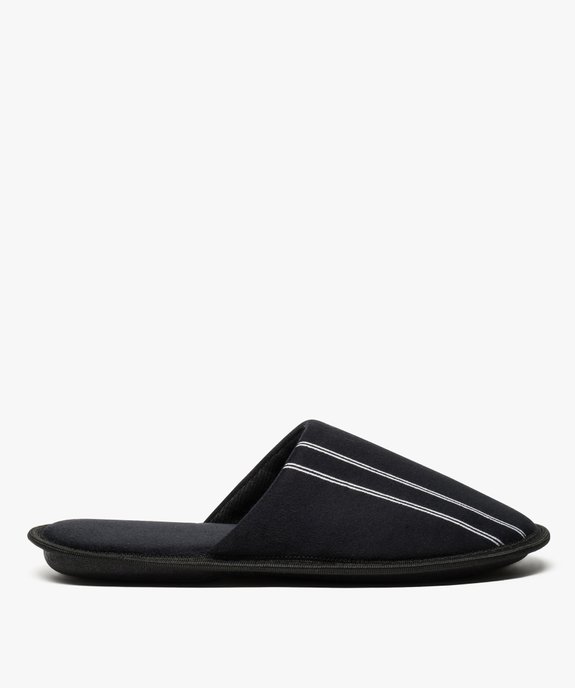 Chaussons homme forme mules velours avec liserés vue1 - GEMO(HOMWR HOM) - GEMO