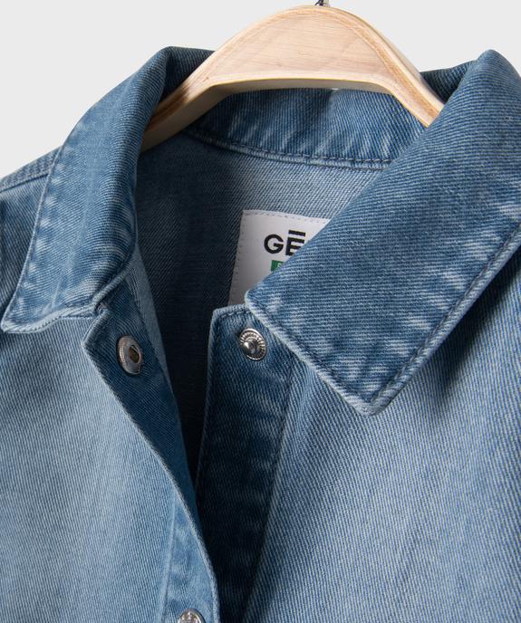 Veste en jean délavée en coton avec poches plaquées bébé fille vue2 - GEMO(BEBE DEBT) - GEMO
