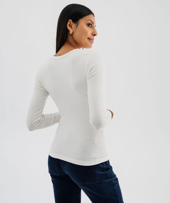 Tee-shirt manches longues et col rond femme - LuluCastagnette vue3 - LULUCASTAGNETTE - GEMO