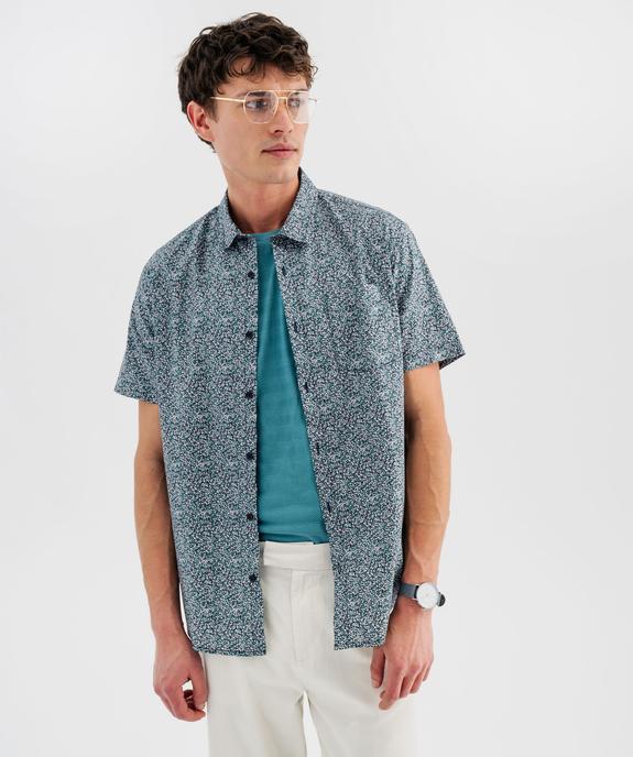 Chemise manches courtes en coton imprimé homme vue4 - GEMO 4G HOMME - GEMO