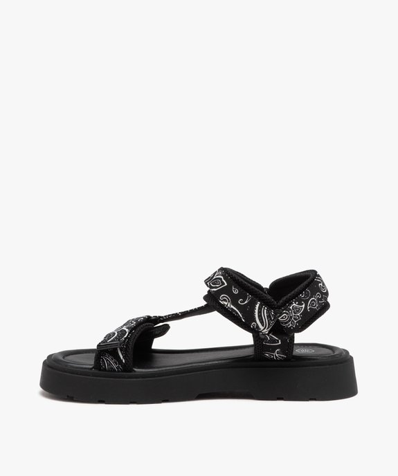 Sandales fille avec brides à motifs et à scratch  vue3 - GEMO (ENFANT) - GEMO
