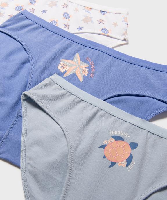Culottes en coton stretch motifs marins fille (lot de 3) vue2 - GEMO 4G FILLE - GEMO