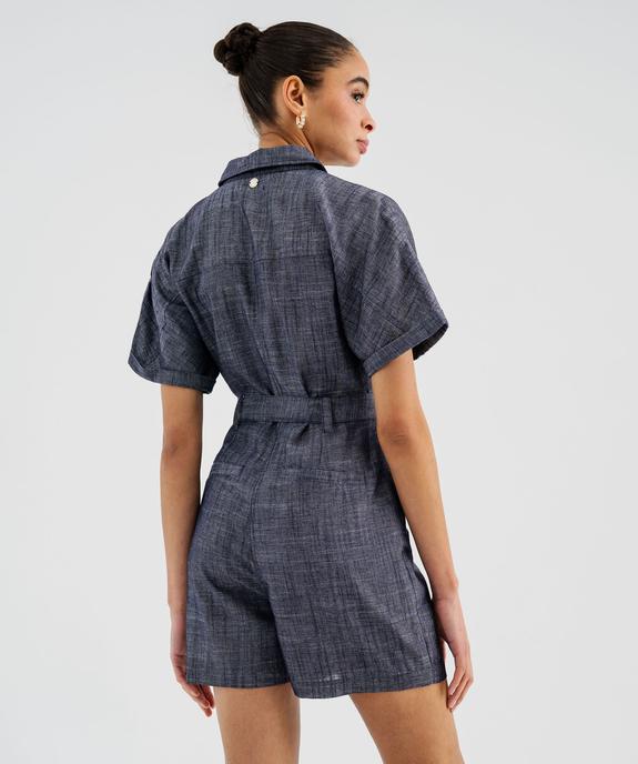 Combishort à manches courtes femme - LuluCastagnette vue3 - LULUCASTAGNETTE - GEMO