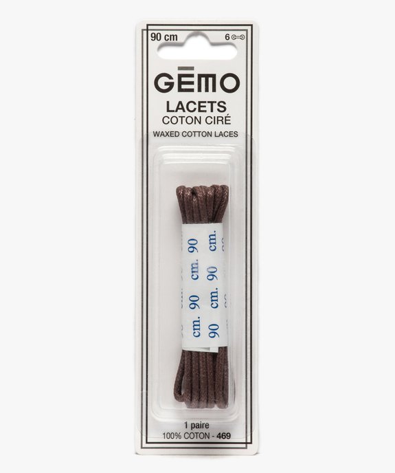 Lacets ronds en coton ciré 90 cm vue1 - GEMO(ENTRETIEN) - GEMO