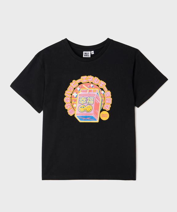 Tee-shirt manches courtes motif Smiley fille - Smiley World vue1 - SMILEY WORLD - GEMO