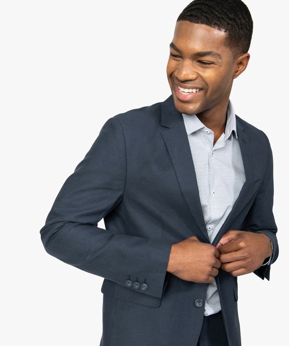 Veste de costume homme en lin majoritaire vue2 - GEMO (HOMME) - GEMO