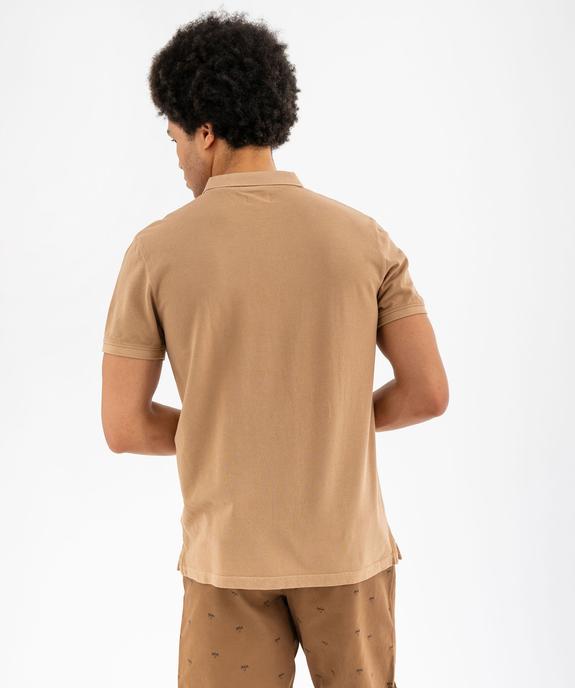 Polo à manches courtes en maille piquée homme vue3 - GEMO 4G HOMME - GEMO